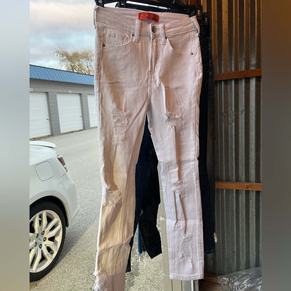 Stylish Distressed White Jeans